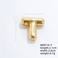 304 Stainless Steel Copper Gold Plated IG Style Simple Style Polishing Plating Letter Charms sku image 18