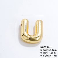 304 Stainless Steel Copper Gold Plated IG Style Simple Style Polishing Plating Letter Charms sku image 19