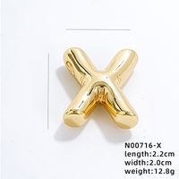 304 Stainless Steel Copper Gold Plated IG Style Simple Style Polishing Plating Letter Charms sku image 22