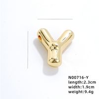 304 Stainless Steel Copper Gold Plated IG Style Simple Style Polishing Plating Letter Charms sku image 15