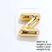 304 Stainless Steel Copper Gold Plated IG Style Simple Style Polishing Plating Letter Charms sku image 24