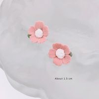 1 Pair Sweet Simple Style Flower Arylic Copper Alloy Ear Studs sku image 1