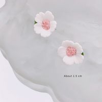 1 Pair Sweet Simple Style Flower Arylic Copper Alloy Ear Studs sku image 2
