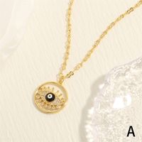 Exaggerated Simple Style Devil's Eye Copper Plating Inlay Zircon 18k Gold Plated Pendant Necklace main image 5