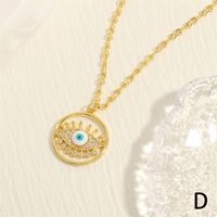 Exaggerated Simple Style Devil's Eye Copper Plating Inlay Zircon 18k Gold Plated Pendant Necklace main image 8