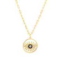 Exaggerated Simple Style Devil's Eye Copper Plating Inlay Zircon 18k Gold Plated Pendant Necklace main image 9