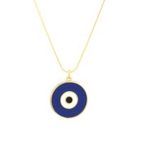 Retro Simple Style Eye Copper Enamel Plating 18k Gold Plated Pendant Necklace main image 8