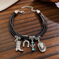 Vintage Style Wings Butterfly Boots Alloy Rope Plating Women's Bracelets main image 3