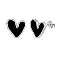 1 Pair Cute Tropical Heart Shape Enamel Stainless Steel Earrings main image 6