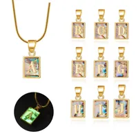 Sweet Letter Copper Plating Inlay Shell Pendant Necklace main image 1
