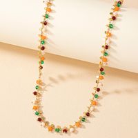 Vintage Style Geometric Color Block Alloy Beaded Plating Women's Necklace main image 3