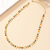 Vintage Style Geometric Color Block Alloy Beaded Plating Women's Necklace main image 4