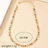 Vintage Style Geometric Color Block Alloy Beaded Plating Women's Necklace sku image 1