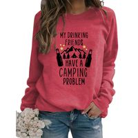 Women's Hoodies Long Sleeve Printing Streetwear Letter Mountain Wine Bottle main image 2