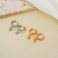 1 Pair Elegant Sweet Star Heart Shape Plating 304 Stainless Steel Gold Plated Silver Plated Drop Earrings main image 7