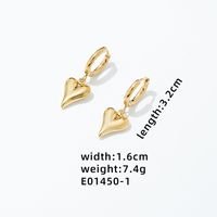 1 Pair Elegant Sweet Star Heart Shape Plating 304 Stainless Steel Gold Plated Silver Plated Drop Earrings sku image 4