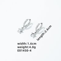 1 Pair Elegant Sweet Star Heart Shape Plating 304 Stainless Steel Gold Plated Silver Plated Drop Earrings sku image 3