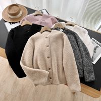 Women's Sports Solid Color Single Breasted Coat Fleece Jacket main image 1
