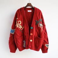 Women's Sweater Long Sleeve Sweaters & Cardigans Embroidery Casual Embroidery main image 4