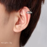 1 Piece Retro Leaf Asymmetrical Titanium Steel Earrings sku image 1