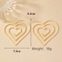 1 Pair Vintage Style Heart Shape Plating Alloy Ear Studs main image 6