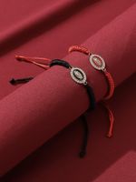 Style Vintage Ovale Alliage Placage Incruster Sculpture Strass Coupler Bracelets À Cordon main image 1