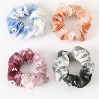 Style Simple Petites Fleurs Teinture Par Cravate Chiffon Attache-cheveux main image 5