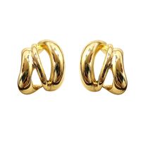 1 Pair Simple Style Geometric Alloy 14k Gold Plated Silver Plated Ear Studs main image 6