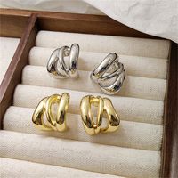 1 Pair Simple Style Geometric Alloy 14k Gold Plated Silver Plated Ear Studs main image 1