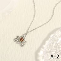 Simple Style Pumpkin Car Copper 18k Gold Plated Crystal Zircon Pendant Necklace In Bulk sku image 2