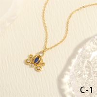 Simple Style Pumpkin Car Copper 18k Gold Plated Crystal Zircon Pendant Necklace In Bulk main image 10