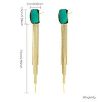 1 Pair Classic Style Tassel Plating Inlay Stainless Steel Zircon Gold Plated Drop Earrings main image 8