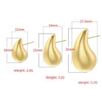 1 Pair Vintage Style Simple Style Streetwear Water Droplets Plating Copper 18k Gold Plated Ear Studs main image 7