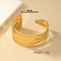 Simple Style Solid Color Alloy Ferroalloy Irregular Plating 14k Gold Plated Women's Bangle main image 5