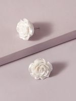 1 Pair Sweet Simple Style Rose Arylic Acrylic Ear Studs main image 10