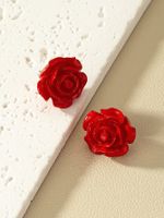 1 Pair Sweet Simple Style Rose Arylic Acrylic Ear Studs main image 6