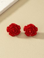1 Pair Sweet Simple Style Rose Arylic Acrylic Ear Studs main image 9