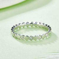 Elegant Classic Style Round Sterling Silver Plating Inlay Moissanite White Gold Plated Rings main image 6