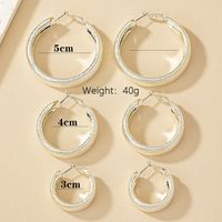 3 Pairs Casual Circle Plating Ferroalloy Silver Plated Earrings main image 5