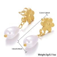 1 Pair Ig Style Sweet Flower Plating Stainless Steel Imitation Pearl 18k Gold Plated Drop Earrings sku image 3