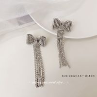 1 Pair Glam Exaggerated Tassel Bow Knot Plating Inlay Copper Alloy Artificial Rhinestones 14k Gold Plated Drop Earrings sku image 2
