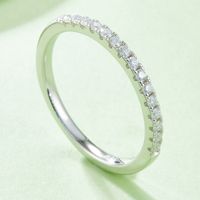 Elegant Classic Style Round Sterling Silver Inlay Moissanite White Gold Plated Rings main image 4