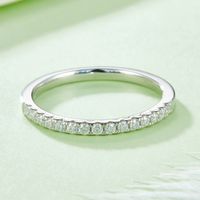 Elegant Classic Style Round Sterling Silver Inlay Moissanite White Gold Plated Rings main image 6