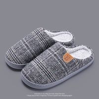 Unisex Casual Plaid Round Toe Cotton Shoes sku image 2