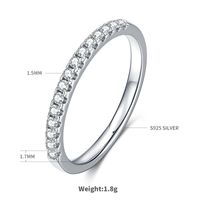 Elegant Classic Style Round Sterling Silver Inlay Moissanite White Gold Plated Rings sku image 1