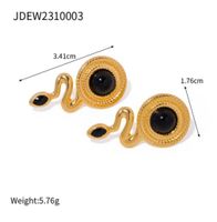 304 Stainless Steel Retro Plating Snake Rings Earrings main image 6