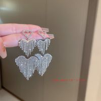 Wholesale Jewelry 1 Pair Lady Heart Shape Alloy Artificial Gemstones Drop Earrings sku image 15