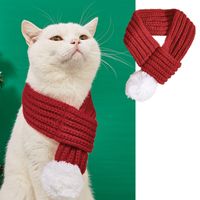Simple Style Polyester Christmas New Year Solid Color Pet Scarf sku image 1