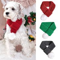 Simple Style Polyester Christmas New Year Solid Color Pet Scarf main image 1