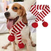 Cute Retro Polyester Christmas Stripe Pet Scarf main image 4